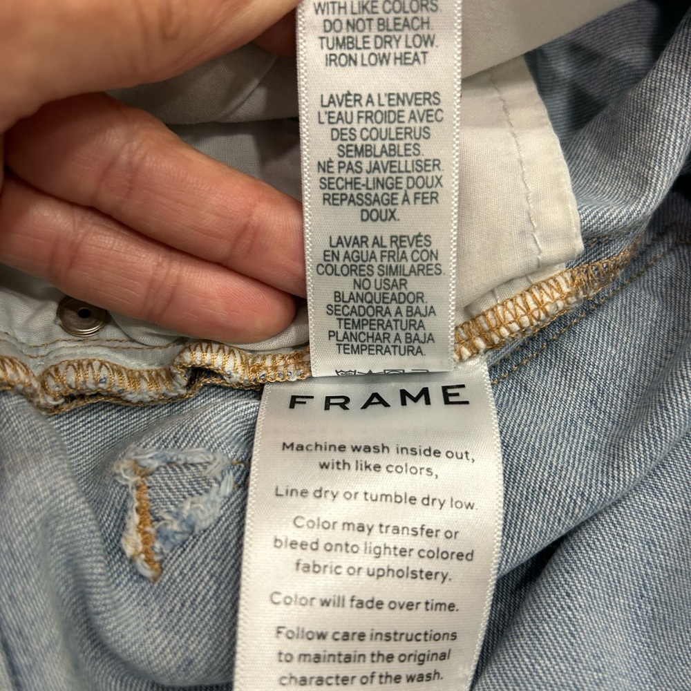 Frame Denim London LA, Blue Gradient Flare Jeans, Le High Straight, Sz 4 - Picture 14 of 15